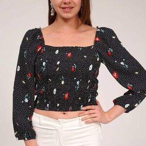 Abercrombie Floral Black Women's Top